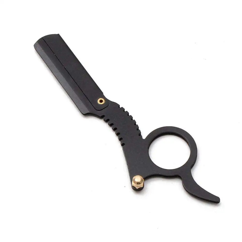 Salon Stainless Steel Ring Shaver Classical Manual Beard Shaving Eyebrow Tools Professional Straight Angle Barber Tools Supplies
