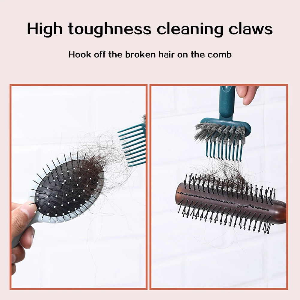 2-in-1 Hair Brush Cleaner Rake,Comb Cleaner Delicate Cleaning Tools,Removes Hair Dust,Embeded Tool Use For Home Salon