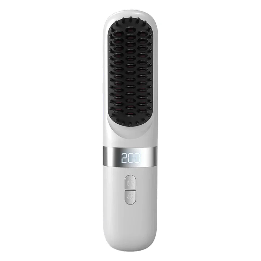 Wireless Hair Straightener Hot Comb Ceramic Heating Professional Electric Brush smoot hairstyle Iron Negative Ion Hair Care Comb
