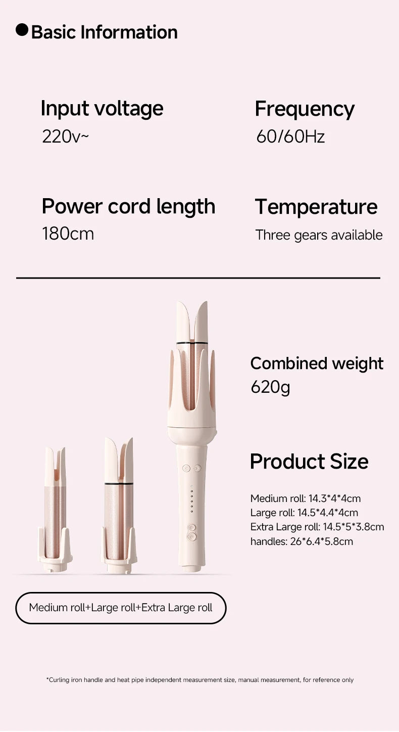 Automatic Curling Iron 32mm Auto Rotating Ceramic Hair Curler Anti-Scald Fast Heating Hair Curling Wand for Hair Waves Styling