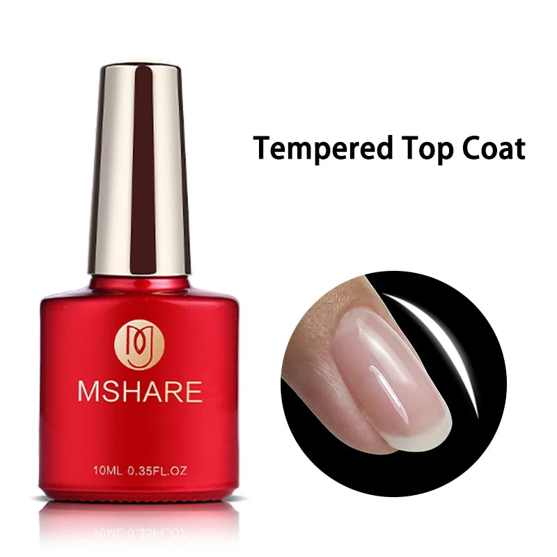 MSHARE 10ml Base Coat  Top Gel Clear Construction Dehydrator Primer Reinforce Soak Off Nails Gels UV LED Glue