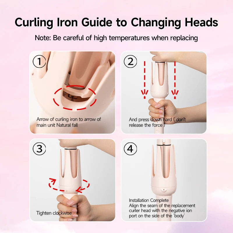 Automatic Curling Iron 32mm Auto Rotating Ceramic Hair Curler Anti-Scald Fast Heating Hair Curling Wand for Hair Waves Styling