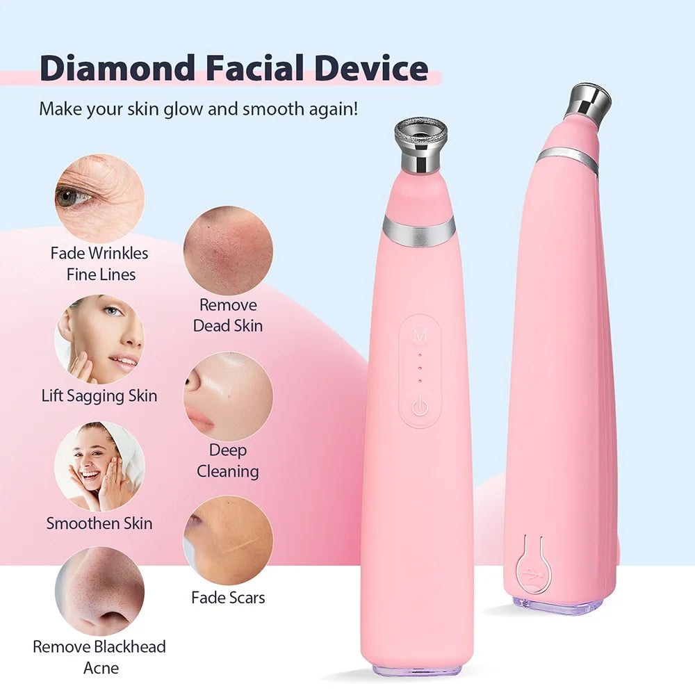 Diamond Microdermabrasion Machine Facial Vacuum Blackhead Removal Skin Toning Anti Aging Home Facial Peeling Beauty Device SPA