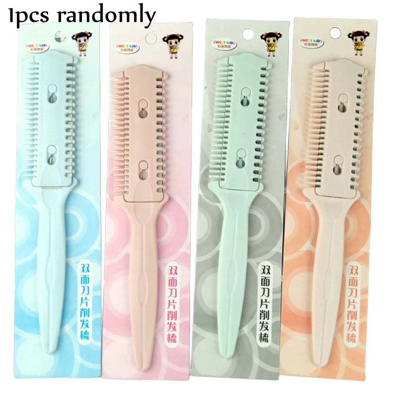 Durable Hair Cutting Trimmer Razor Blade Comb Home Hairdresser Makeup Tools For Thinning Bangs Long Beauty Hair Cut Accessories