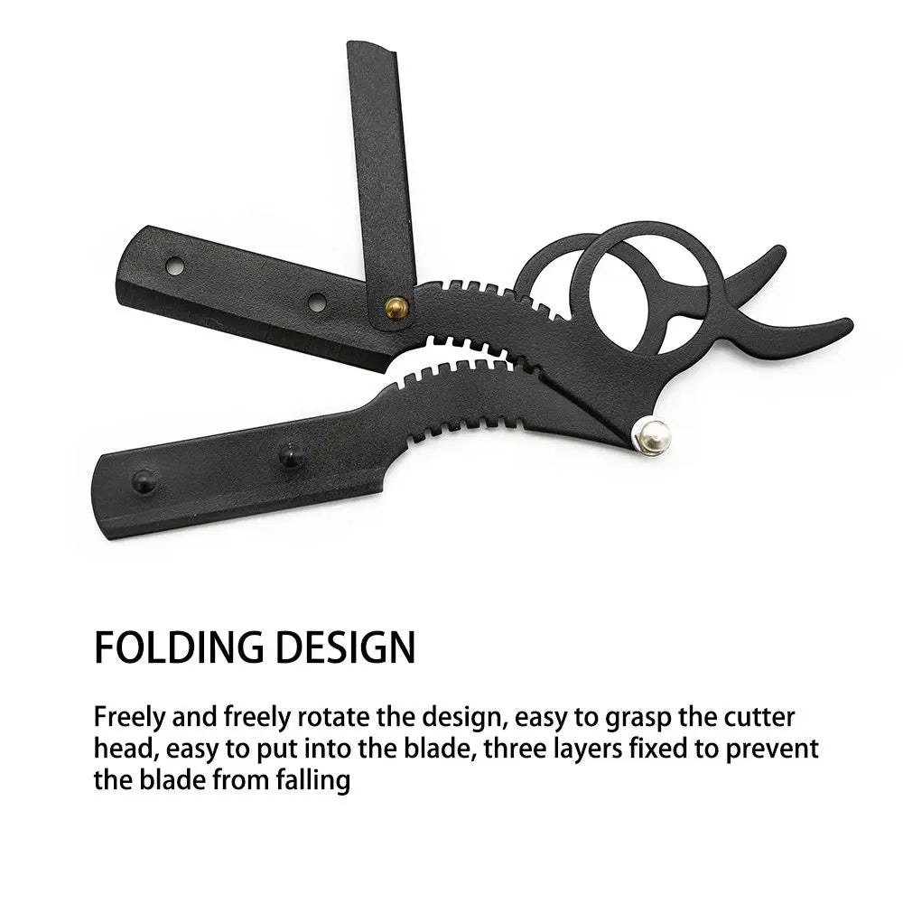 Salon Stainless Steel Ring Shaver Classical Manual Beard Shaving Eyebrow Tools Professional Straight Angle Barber Tools Supplies