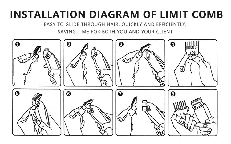 8/10pcs Professional Hair Clipper Limit Guide Comb For Wahl Trimmer Universal Barber Guide Comb Haircut Tool Clipper Limit Combs
