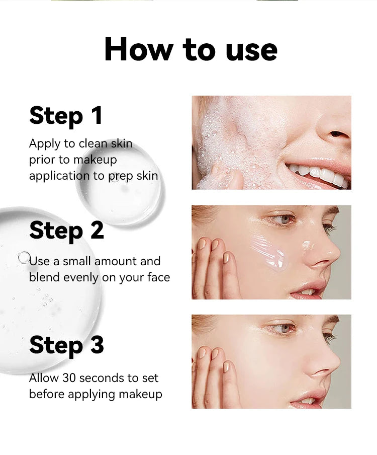 MLSMILE Moisturizing Primer Natural Light & Long Lasting Hydrating Primer Gel Skin Brightening easy to solve Primer Gel