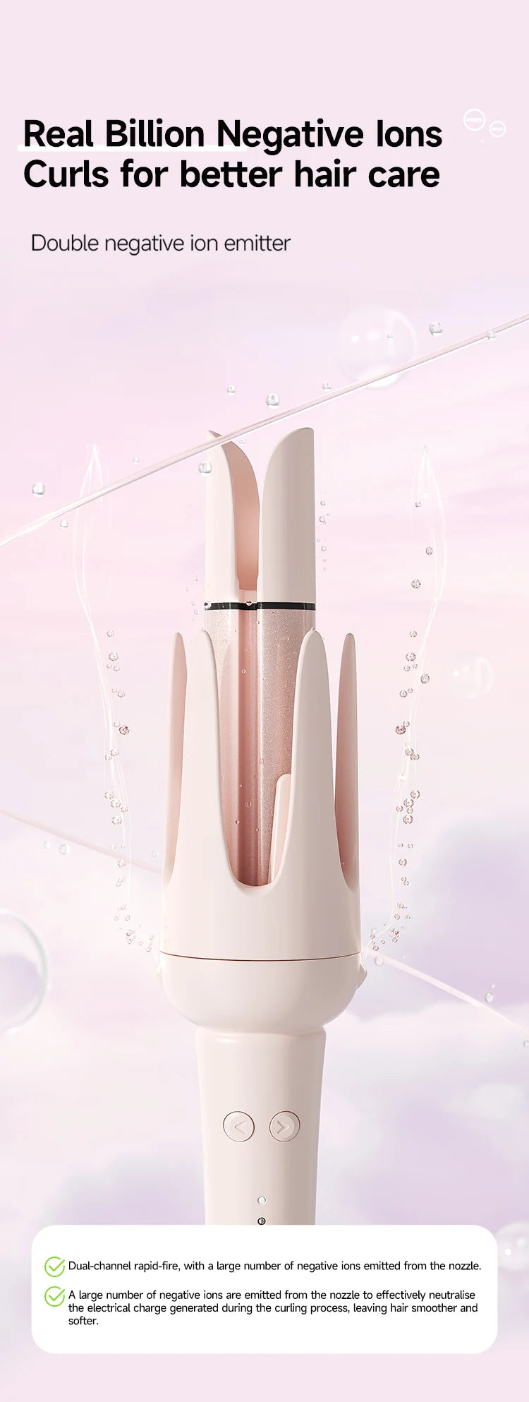 Automatic Curling Iron 32mm Auto Rotating Ceramic Hair Curler Anti-Scald Fast Heating Hair Curling Wand for Hair Waves Styling