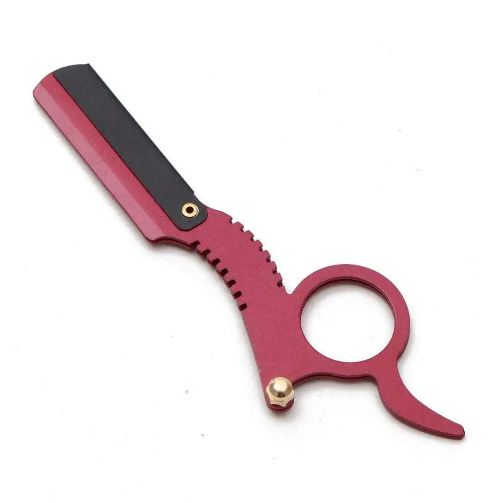 Salon Stainless Steel Ring Shaver Classical Manual Beard Shaving Eyebrow Tools Professional Straight Angle Barber Tools Supplies