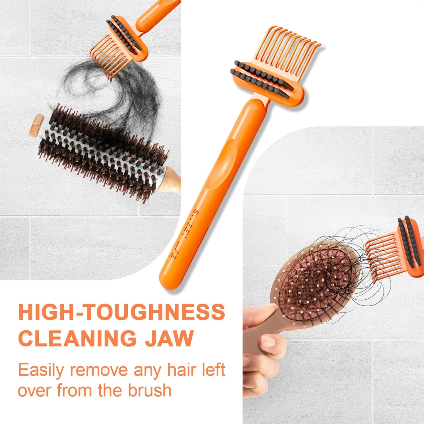 2-in-1 Hair Brush Cleaner Rake,Comb Cleaner Delicate Cleaning Tools,Removes Hair Dust,Embeded Tool Use For Home Salon