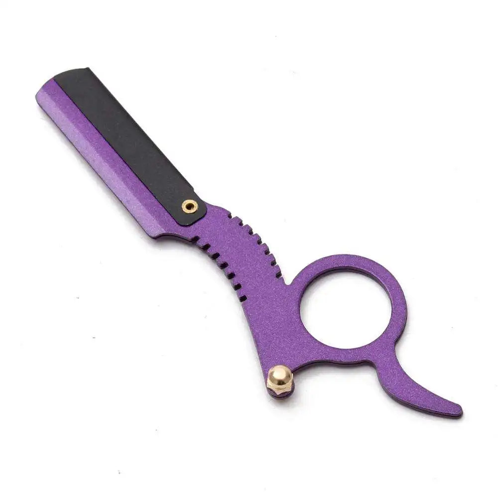 Salon Stainless Steel Ring Shaver Classical Manual Beard Shaving Eyebrow Tools Professional Straight Angle Barber Tools Supplies