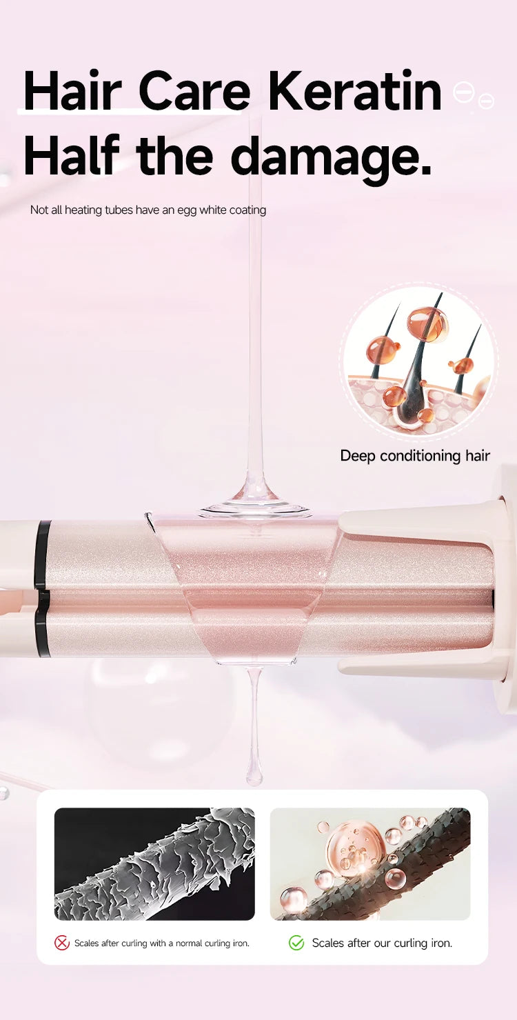 Automatic Curling Iron 32mm Auto Rotating Ceramic Hair Curler Anti-Scald Fast Heating Hair Curling Wand for Hair Waves Styling