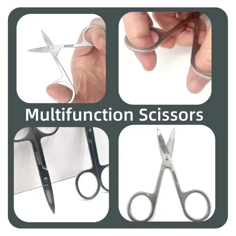 3pcs Professional Beard Shaving Kits Soft Beard Brush Hairdresser Shaving Comb Trimming Scissor Set for Men's Mustache