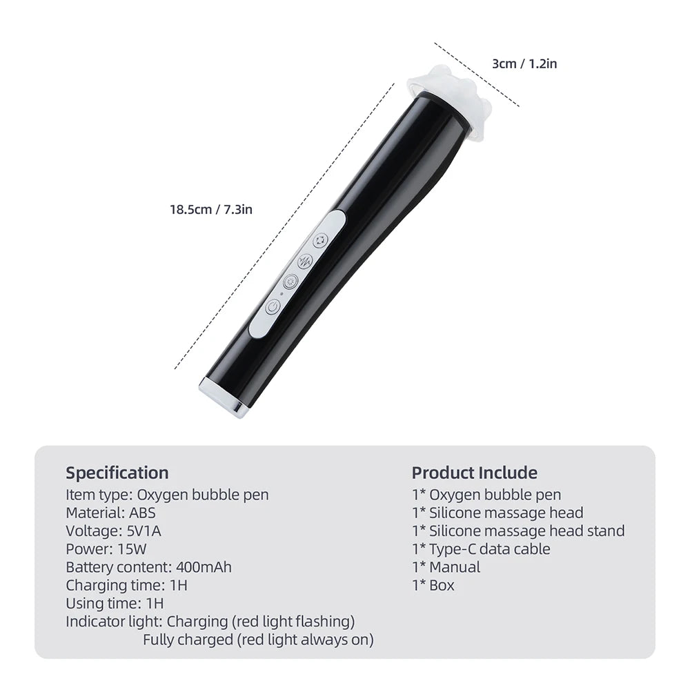 Oxygen Bubble Pen CO2 Oxygen Portable Facial Machine CO2 Gel Facial Skin Care Device Facial SPA CO2 Bubble Oxygen Beauty Machine