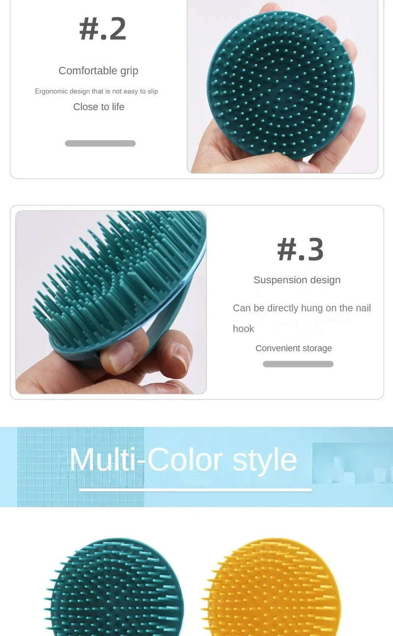 Comb Handheld Scalp Soft Silicone Shampoo Brush Bathroom Products Massage Brush Washing Comb Shower Shampoo Scalp Shower Brush