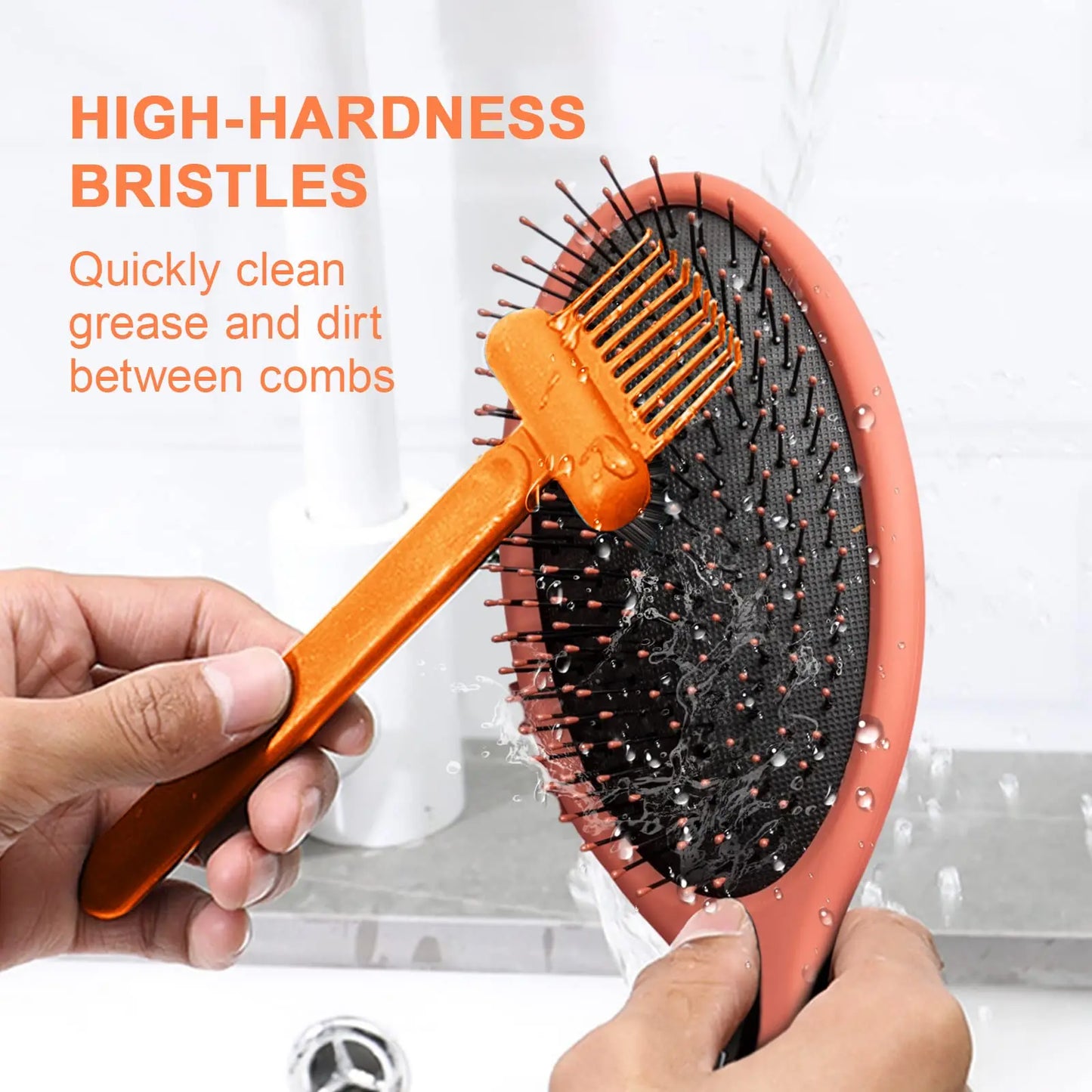 2-in-1 Hair Brush Cleaner Rake,Comb Cleaner Delicate Cleaning Tools,Removes Hair Dust,Embeded Tool Use For Home Salon