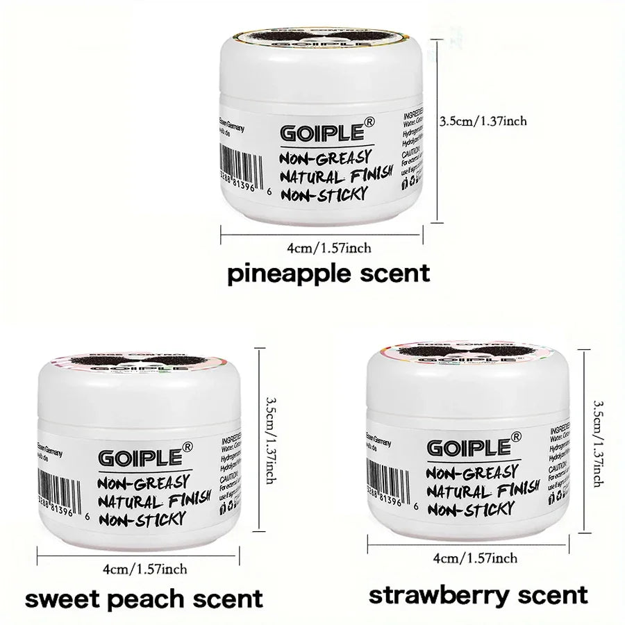 GOIPLE 30g Women Edge Control Wax Kit Non-Greasy Styling Gel Small Size Long Lasting Slick Flyaways Hairline Gel with Brush 4pcs