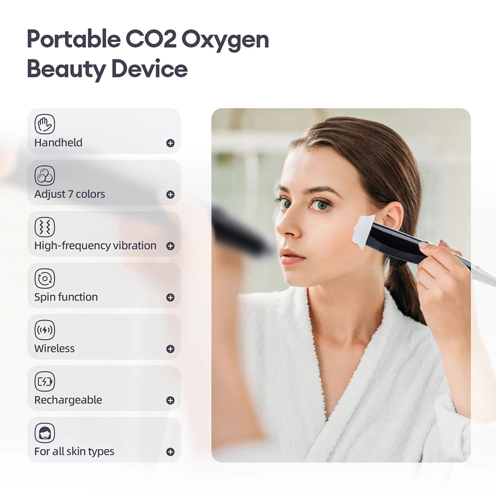Oxygen Bubble Pen CO2 Oxygen Portable Facial Machine CO2 Gel Facial Skin Care Device Facial SPA CO2 Bubble Oxygen Beauty Machine